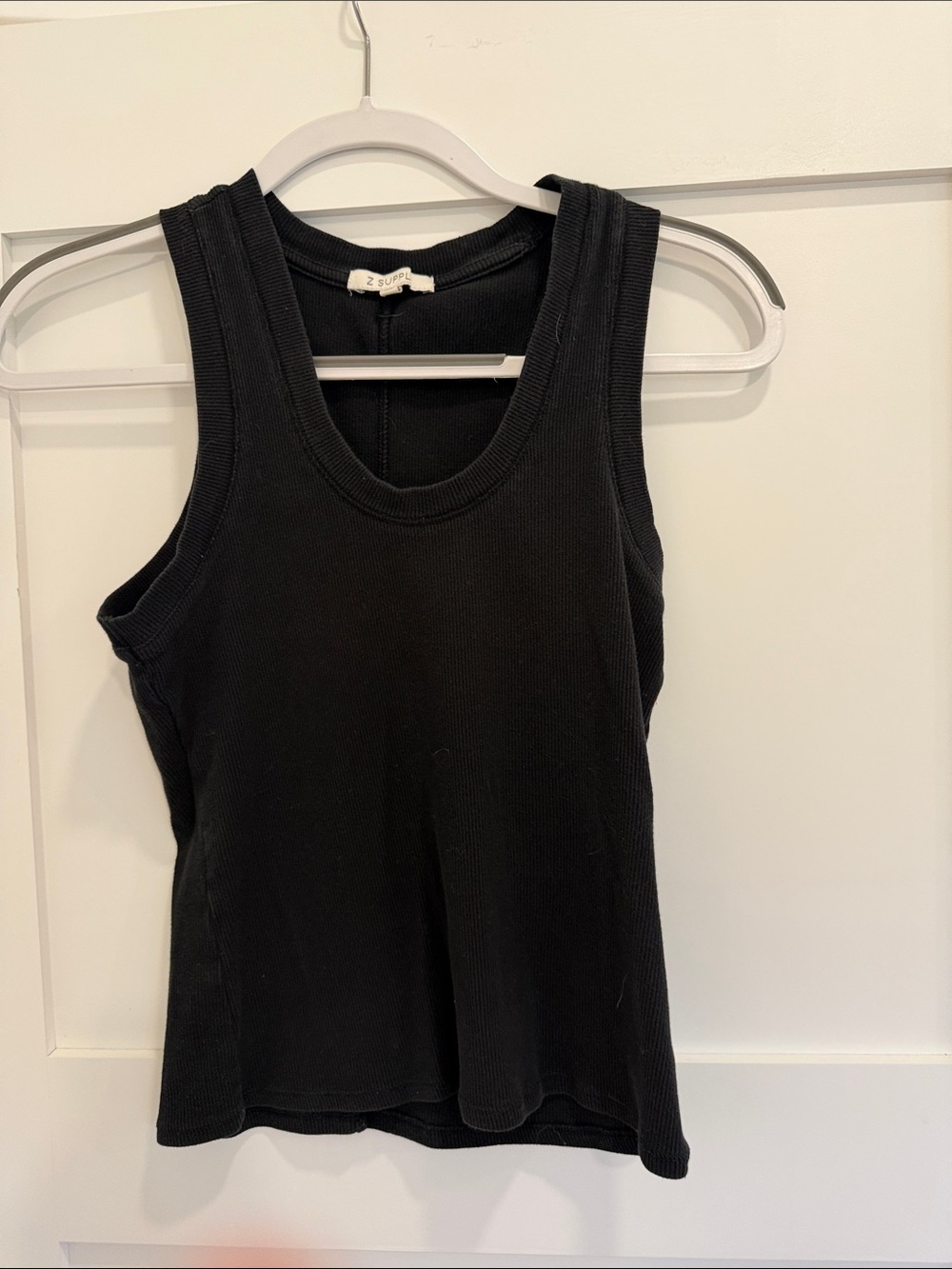 Z Supply Black Ribbed Sirena Tank Top